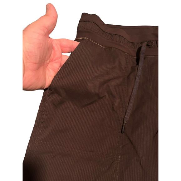 Lululemon Pants Jogger Womens Size 10 Brown Ribbed Dance Studio Cropped NEW - Picture 5 of 15